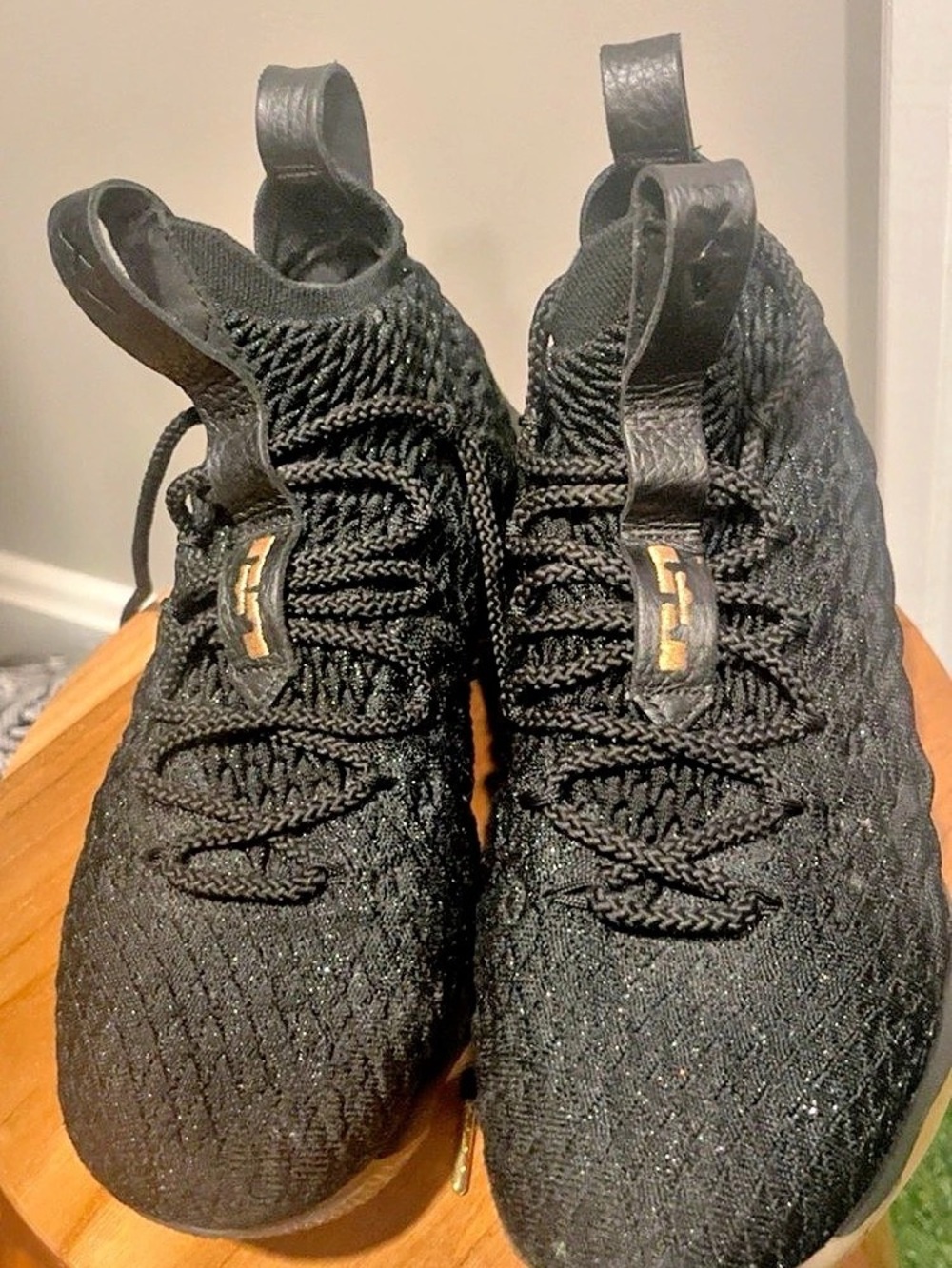 Nike LeBron 15 Black Metallic Gold 15 Black Basketball Shoes